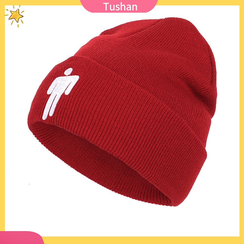 Mũ Len Màu Trơn Thêu Hình Người Phong Cách Hip Hop