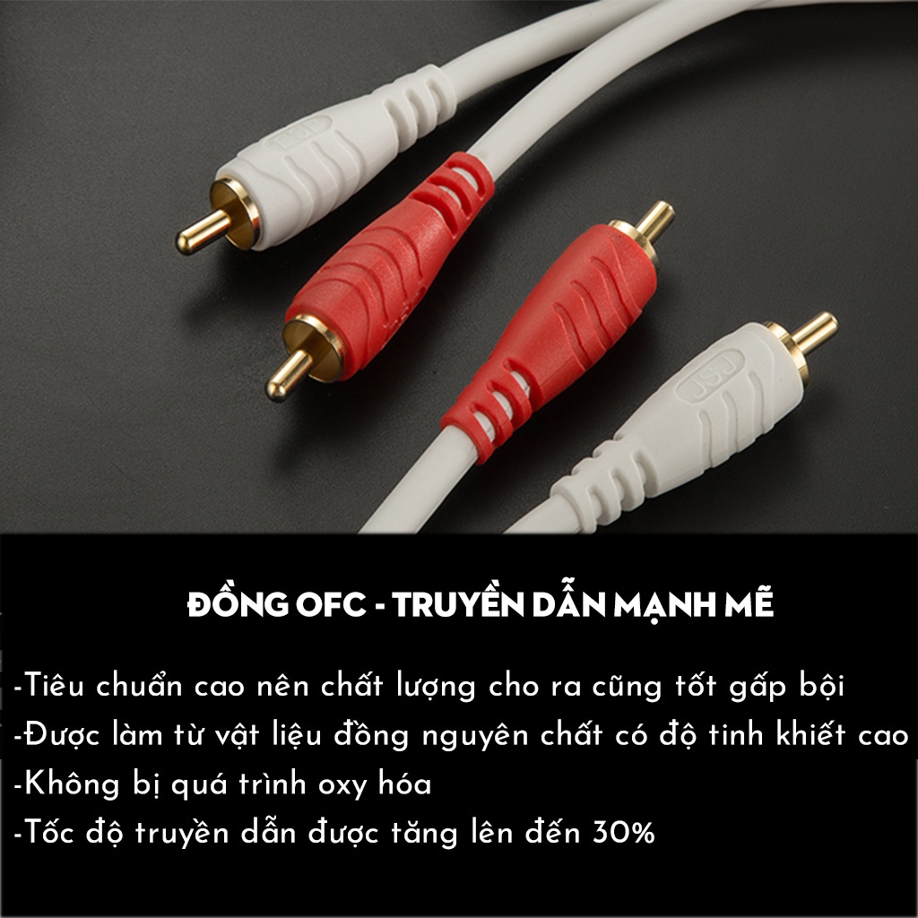 Dây AV 2 ra 2 CHOSEAL, 4 đầu bông sen - Hàng chính hãng