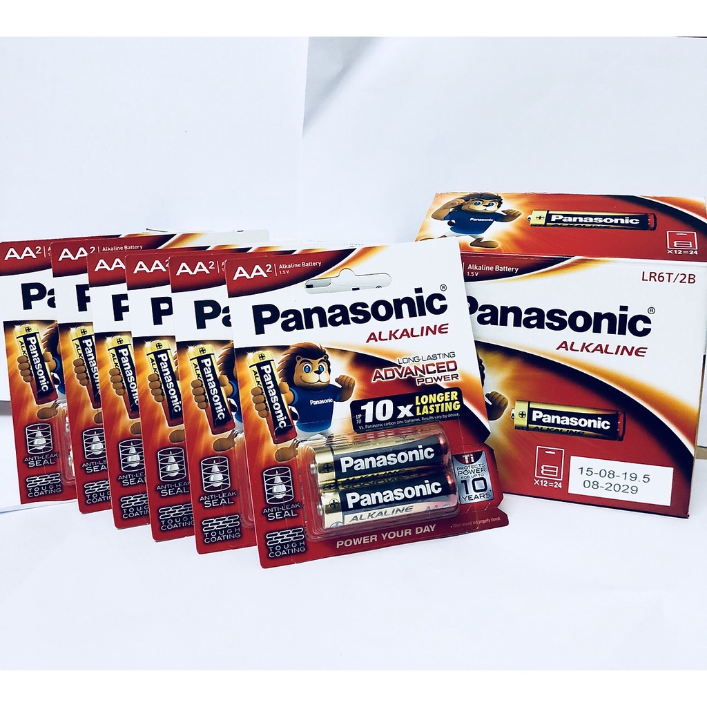 {Hàng chính hãng} Vỉ 2 Viên Pin AA / Pin AAA Panasonic Alkaline 1,5 V LR3 LR6 Longer Lasting Power siêu bền