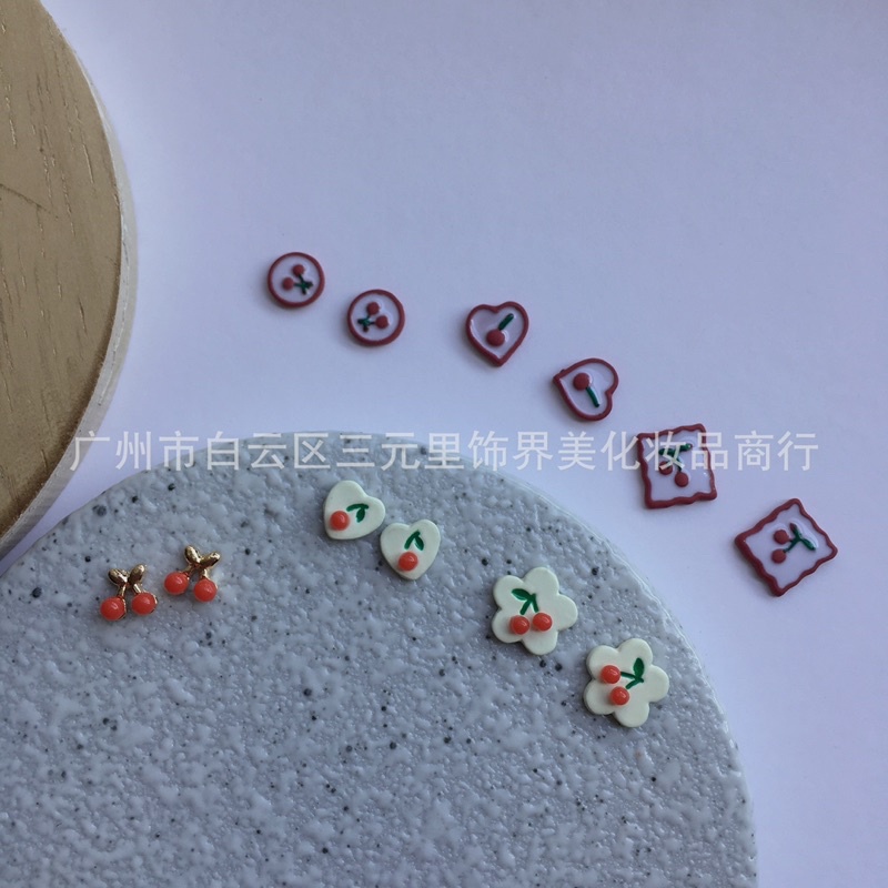 Charm nail cherry nhiều mẫu trang trí móng xinh