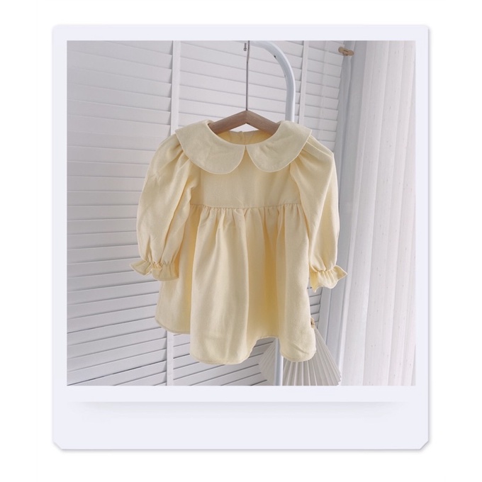 Váy thu cổ sen Vintage cho bé gái 8-20kg