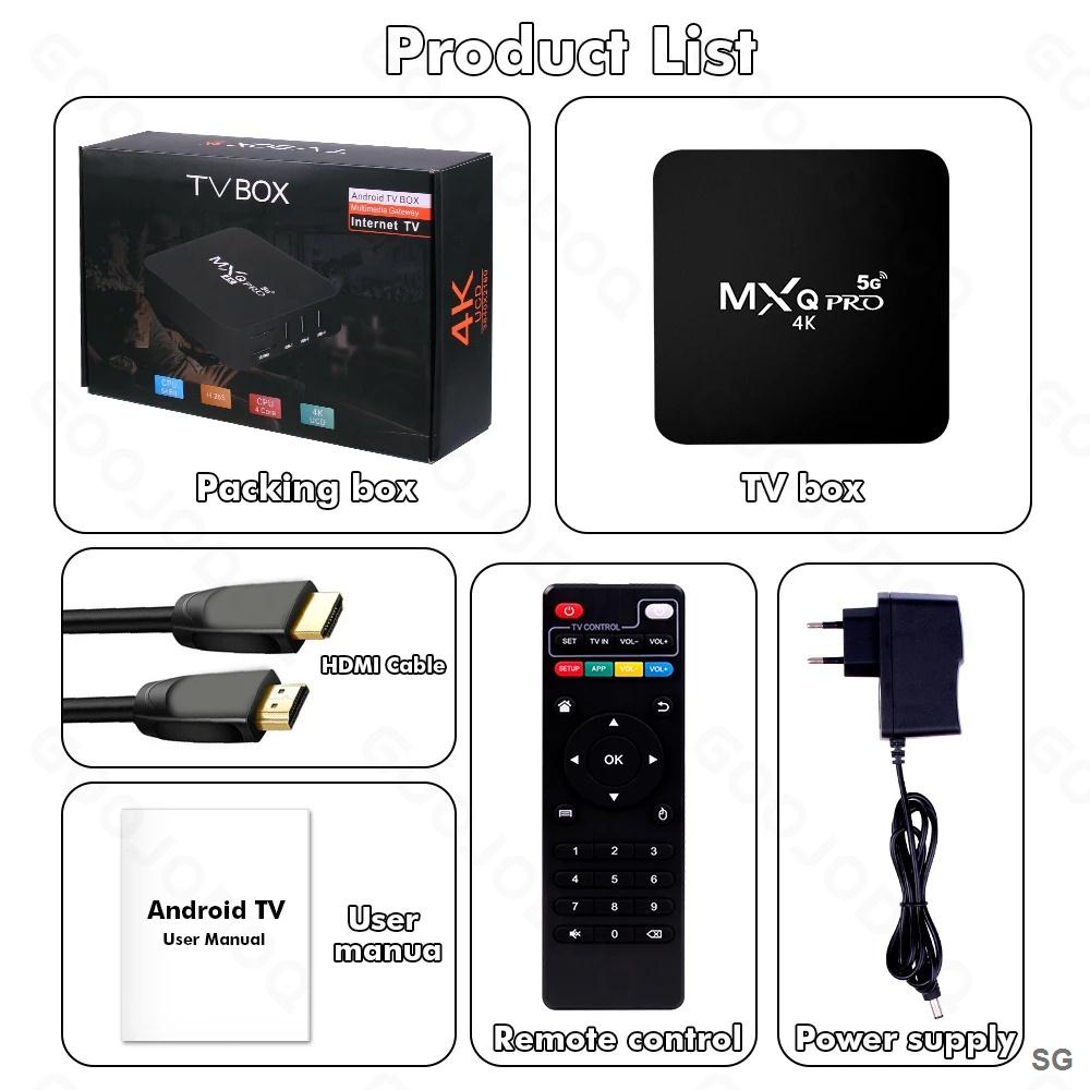 Đầu TV box MXQ pro 4K HD 8 + 128GB WiFi Android 10 1 ChấT LượNg Cao KèM Phụ KiệN