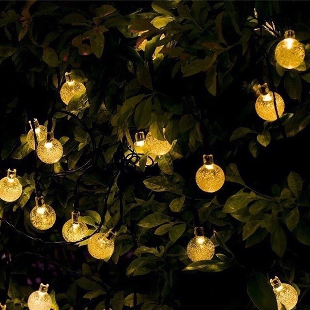 Xài Điện- Đèn Led Không Chớp Nháy Chống Nước  8M 50 Bóng Đèn Tròn Cherry Ball PHA LÊ Decor Trang Trí Noel Tiệc Tết