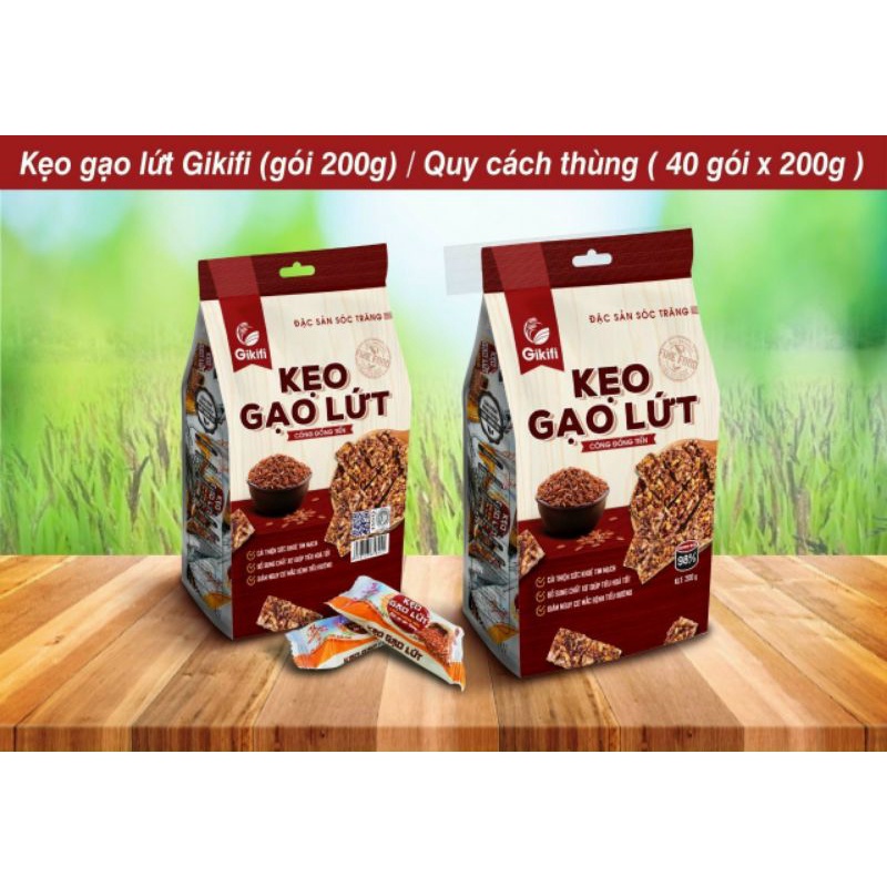 Kẹo gạo lứt sấy giòn, kẹo gạo lứt Sóc Trăng giòn ngon đậm đà vị 200g