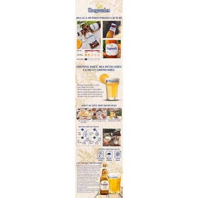 Thùng Bia Hoegaarden white 330ml x24 Lon/ Chai Bia lúa mỳ bán chạy nhất Bỉ | Chính Hãng
