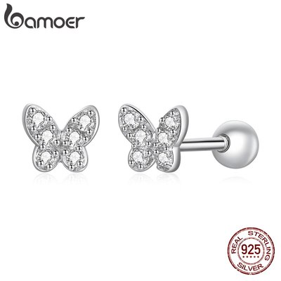 Bamoer Bông Tai bạc 925 Đính Đá zircon sce1116