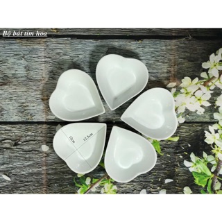 Bộ Bát Tim Hoa Gốm Sứ Bát Tràng