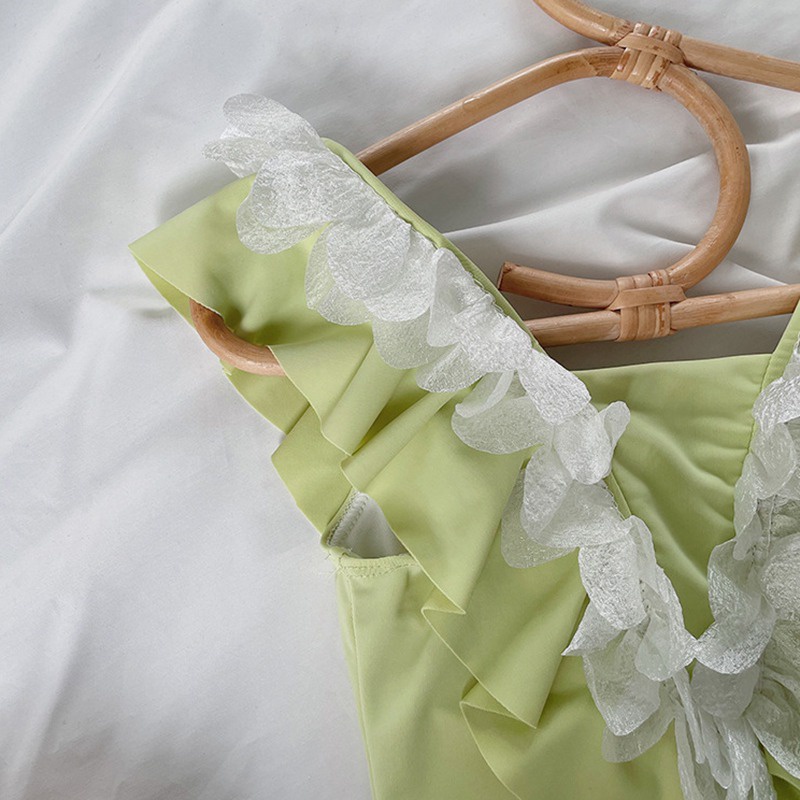 Đồ Bơi Một Mảnh Phối Ren Cho Bé Gái