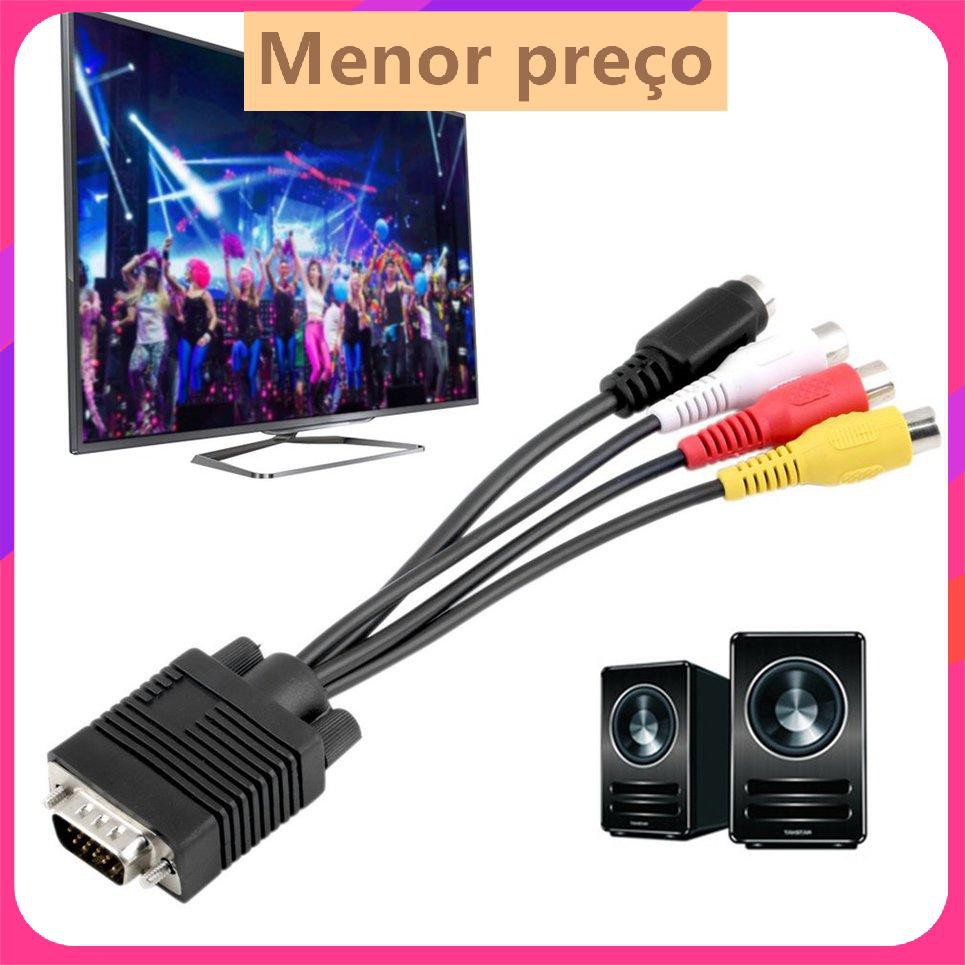 Đầu ra VGA to Video TV S-Video AV mới và Bộ chuyển đổi cáp 3 RCA Female Converter