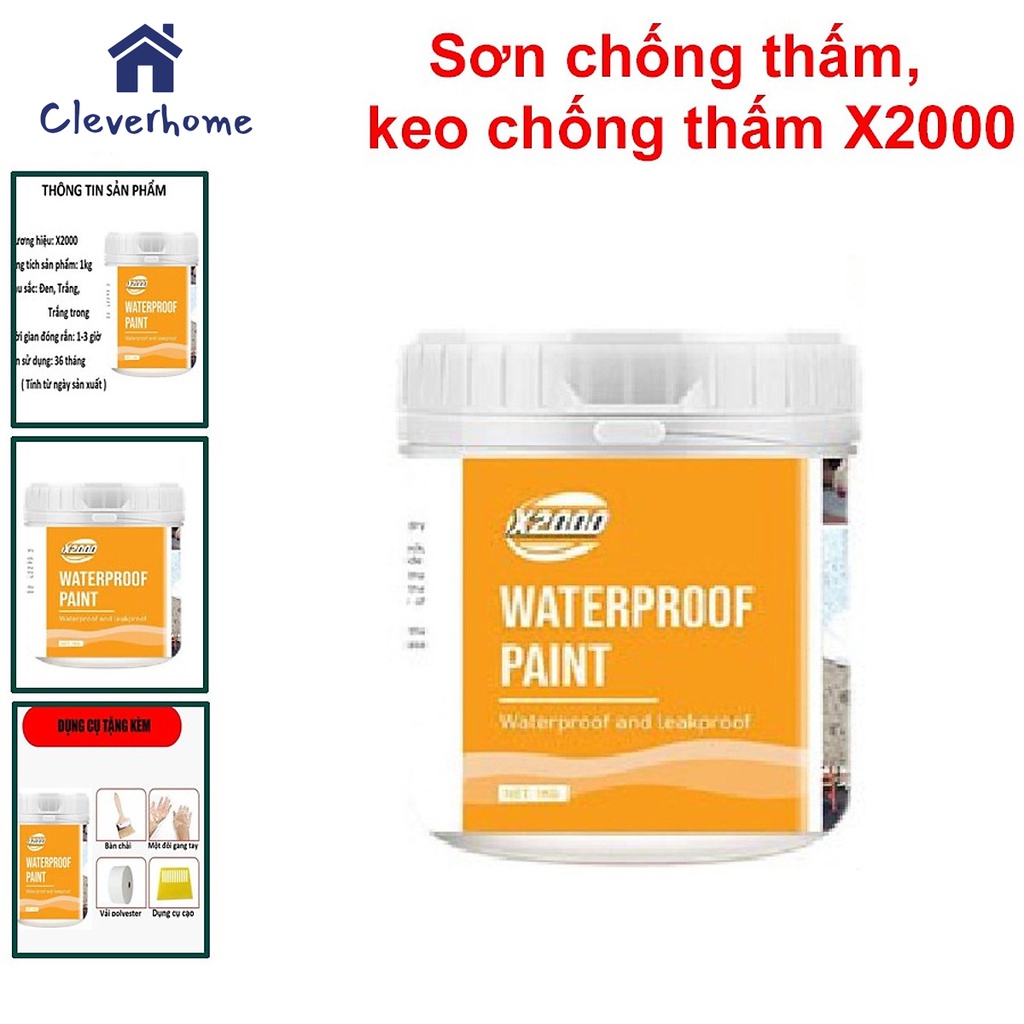 Sơn chống thấm X2000, Keo sửa chữa các vết nứt, Chống thấm bề mặt sàn hai màu đen trắng