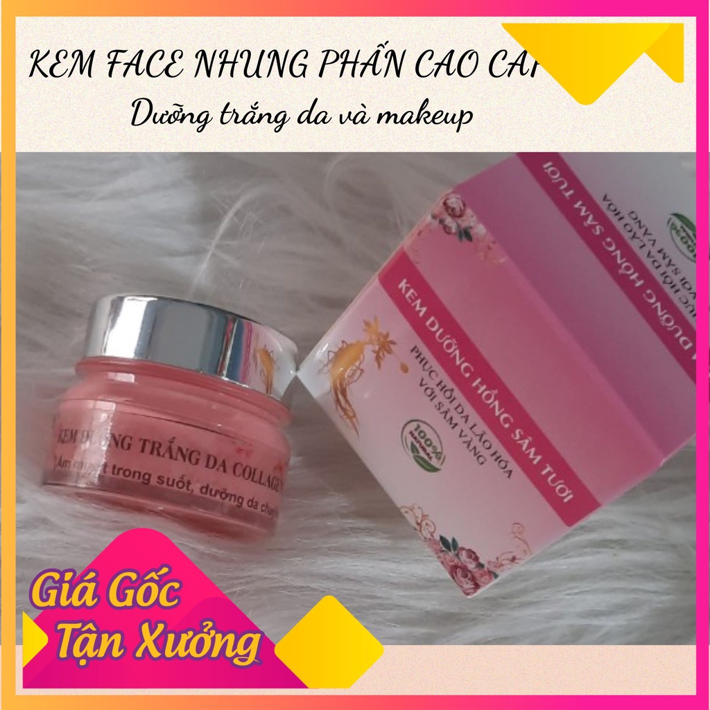 KEM FACE NHUNG PHẤN CAO CẤP - Dưỡng trắng da và makeup cấp ẩm, mờ nám, giảm mụn