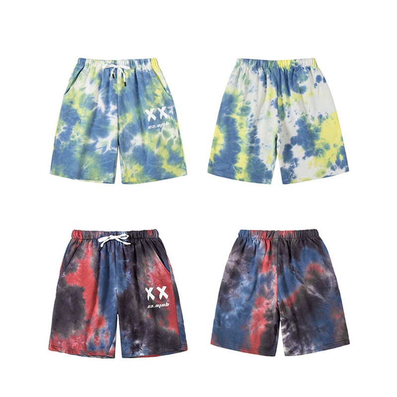 Quần short AOKANG họa tiết màu nhuộm phong cách Hong Kong thời trang cho nam