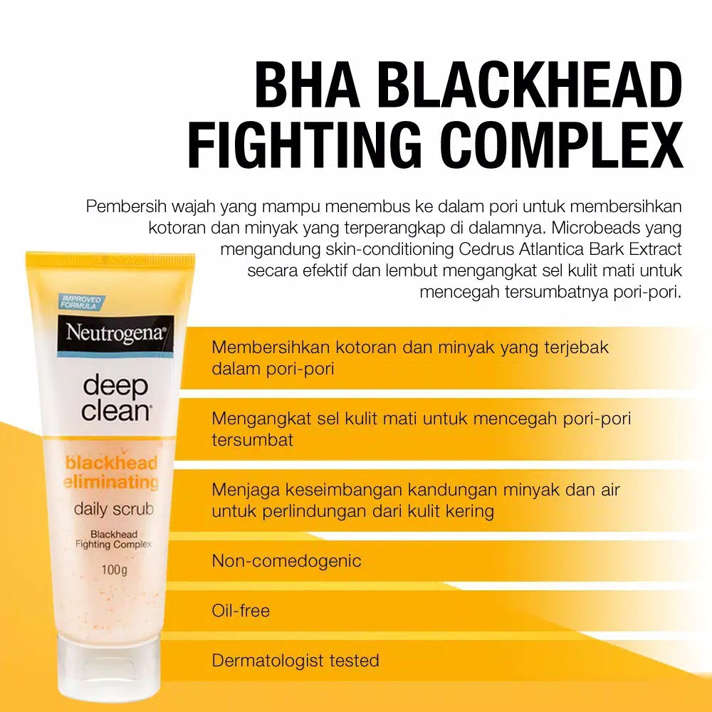 Sữa Rửa Mặt NEUTROGENA Blackhead Eliminating Daily Scrub giảm và ngăn ngừa mụn đầu đen 100G