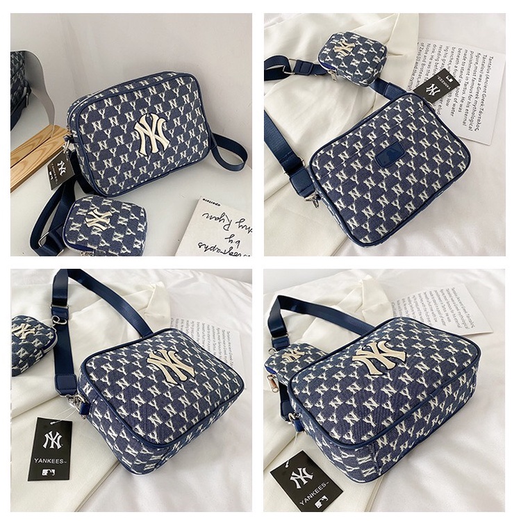 Set túi đeo chéo thêu chữ dáng hộp