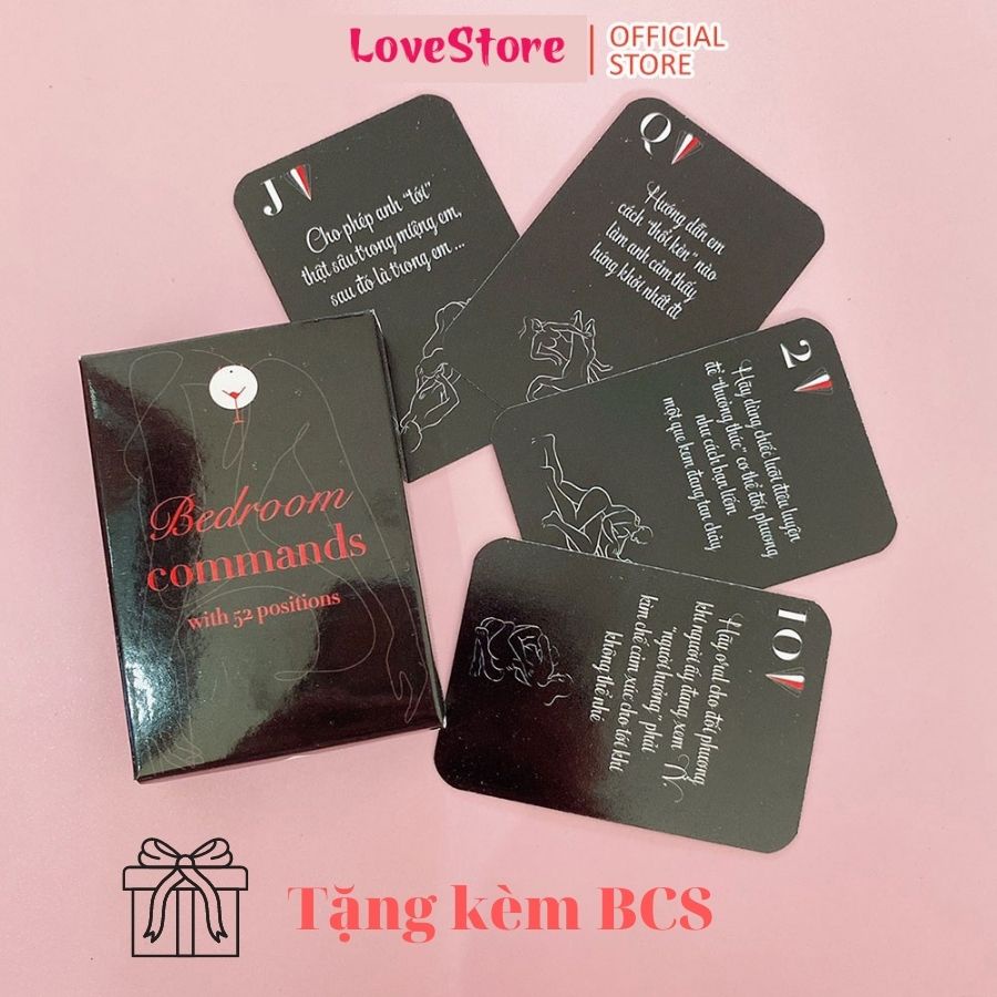 Bộ Bài Hừng Hực 52 Lá Tư Thế Mệnh Lệnh Tình Ái Bedroom Commands Trò Chơi Cực Bốc Dành Cho Các Cặp Đôi 52TT