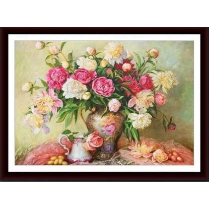 TRANH ĐÍNH ĐÁ BÌNH HOA ĐẸP VS338 (75X55)