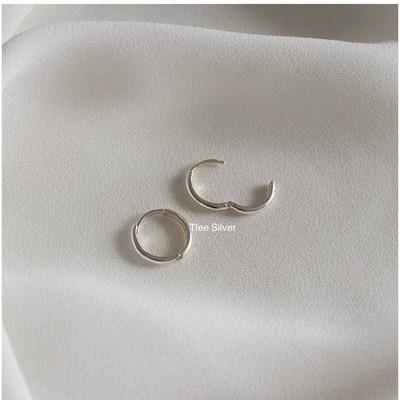 Khuyên tai bạc TLEE dày bản cá tính đơn giản TLEE JEWELRY B0319