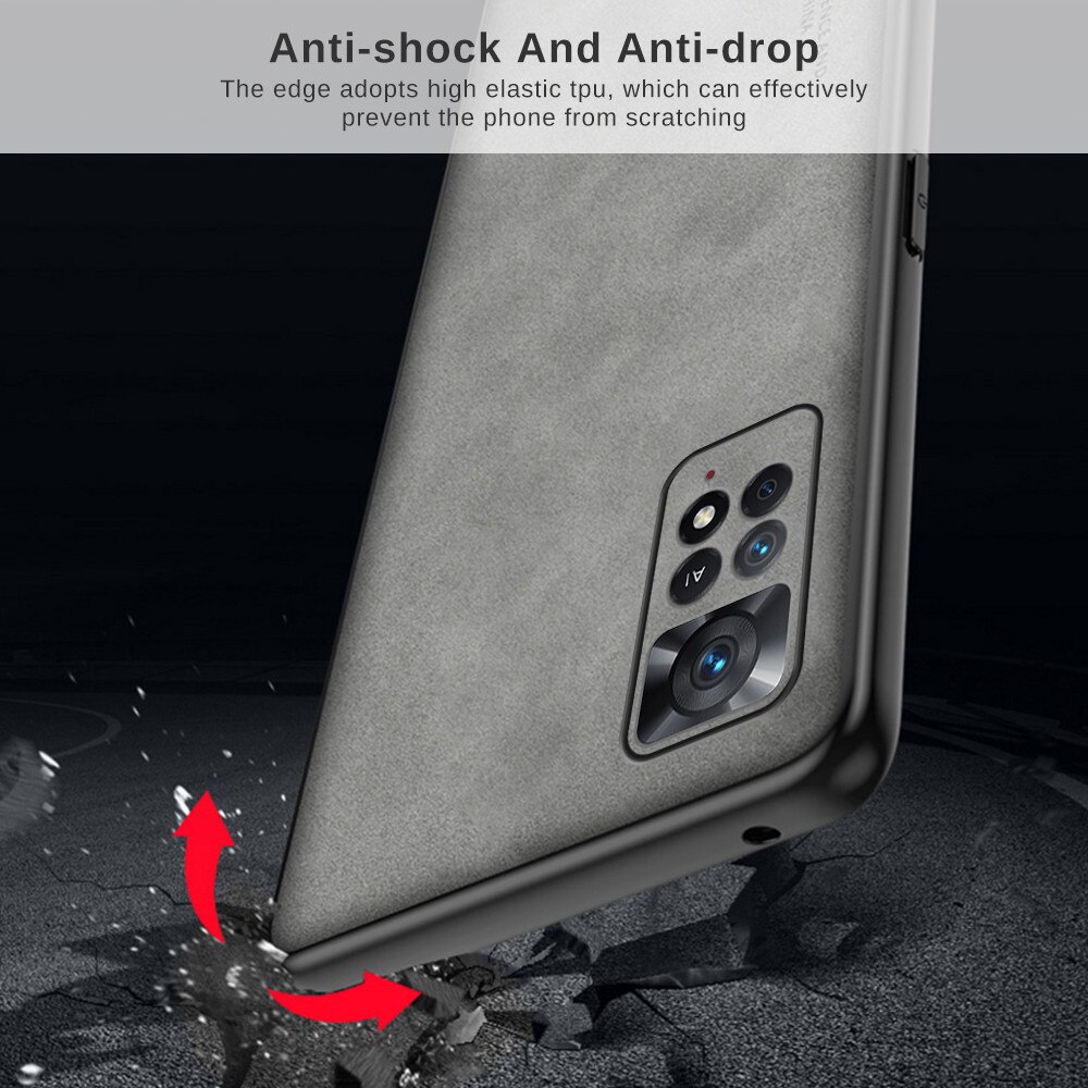 For Xiaomi Redmi Note 11 Pro Case Sheepskin Leather Matte Coque Redmy Not 11S 4G 11Pro Plus 5G Shockproof Soft Frame Slim Cover