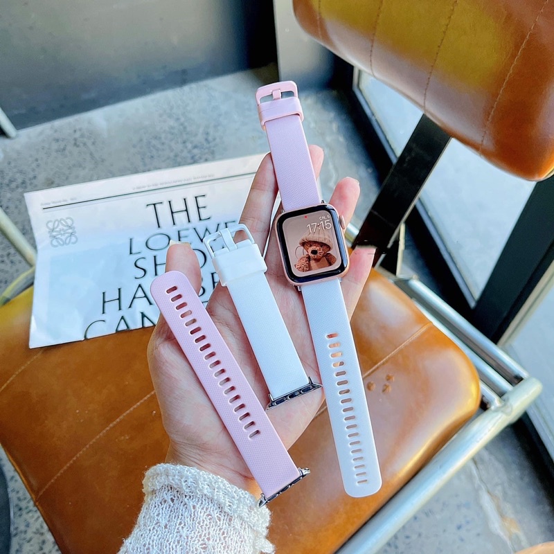 Dây silicon đồng hồ aw phối màu dây apple watch dây silicon 2 màu phu.kien368