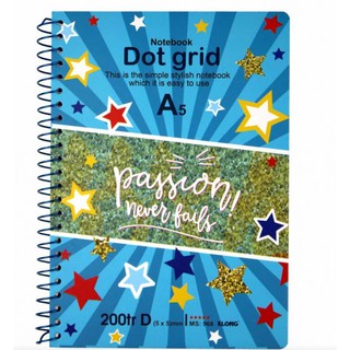 Sổ lò xo đơn ruột chấm Dot Grid A5 - 200 trang; MS 968