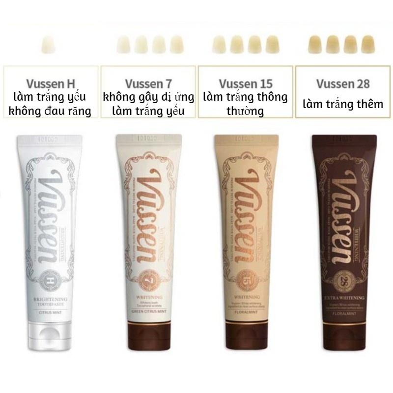 Kem đánh răng làm trắng Hàn Quốc, Tooth whitening Care Premium Quality, OSSTEM , Vussen H, 7, 15, 28 / từ Hàn Quốc