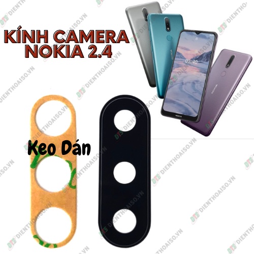 Mặt kính camera nokia 2.4 sẵn keo dán