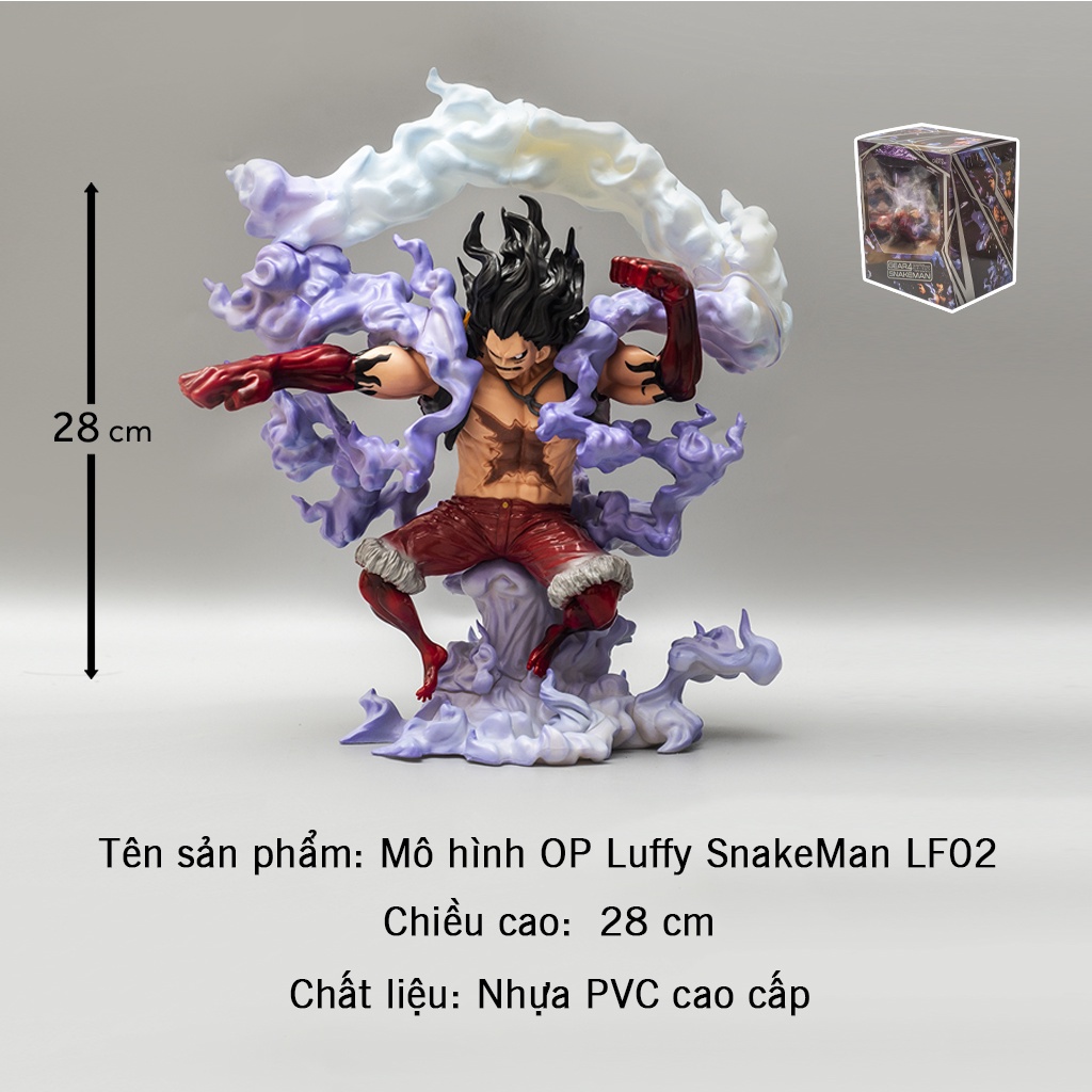 Mô hình One Piece Luffy Gear 4 Snake Man POP cao 28cm, mô hình One Piece Figure Luffy Gear 4 băng Mũ Rơm Haki Shop