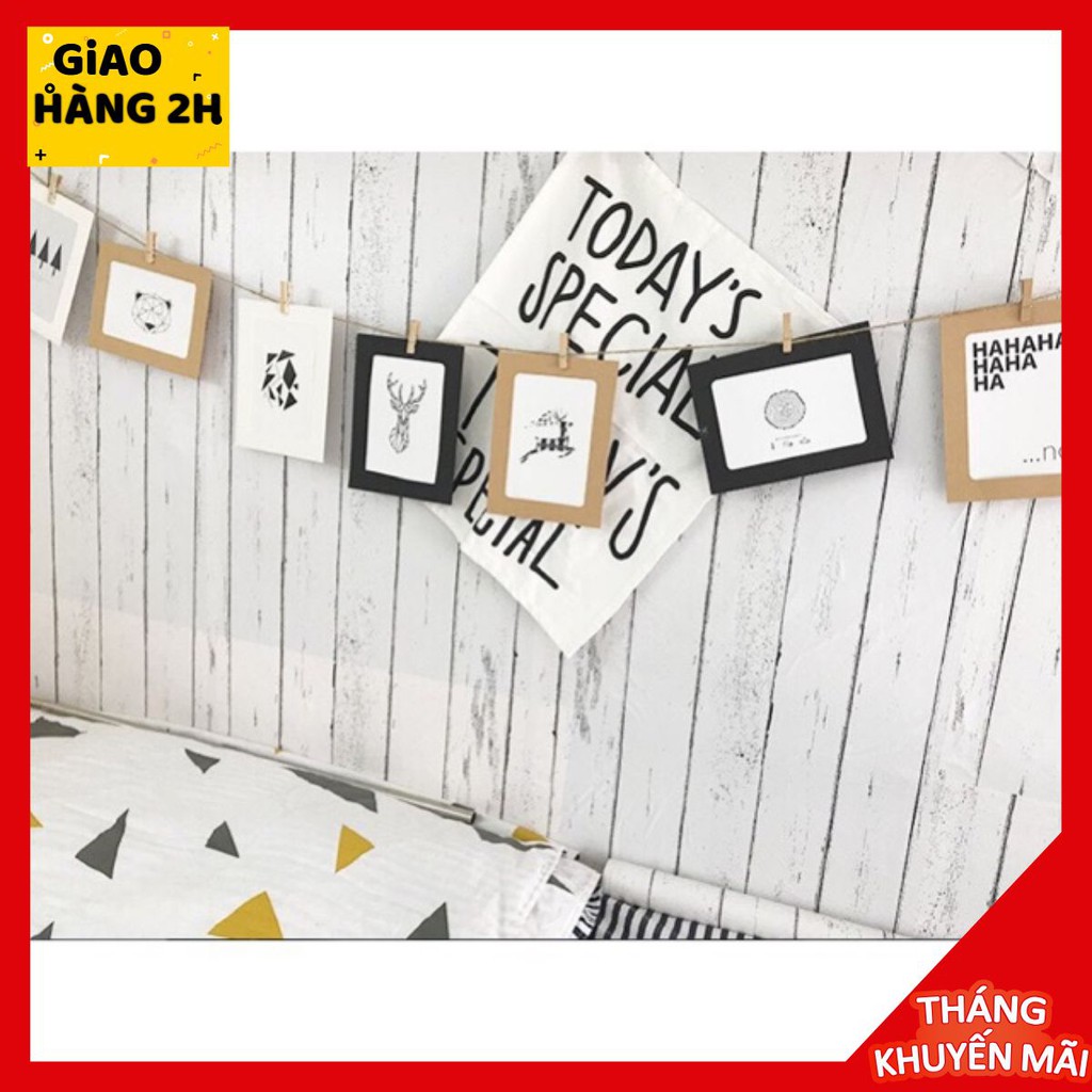 10m Giấy dán tường (decal cuộn) giả gỗ trắng trang trí đẹp khổ 45cm