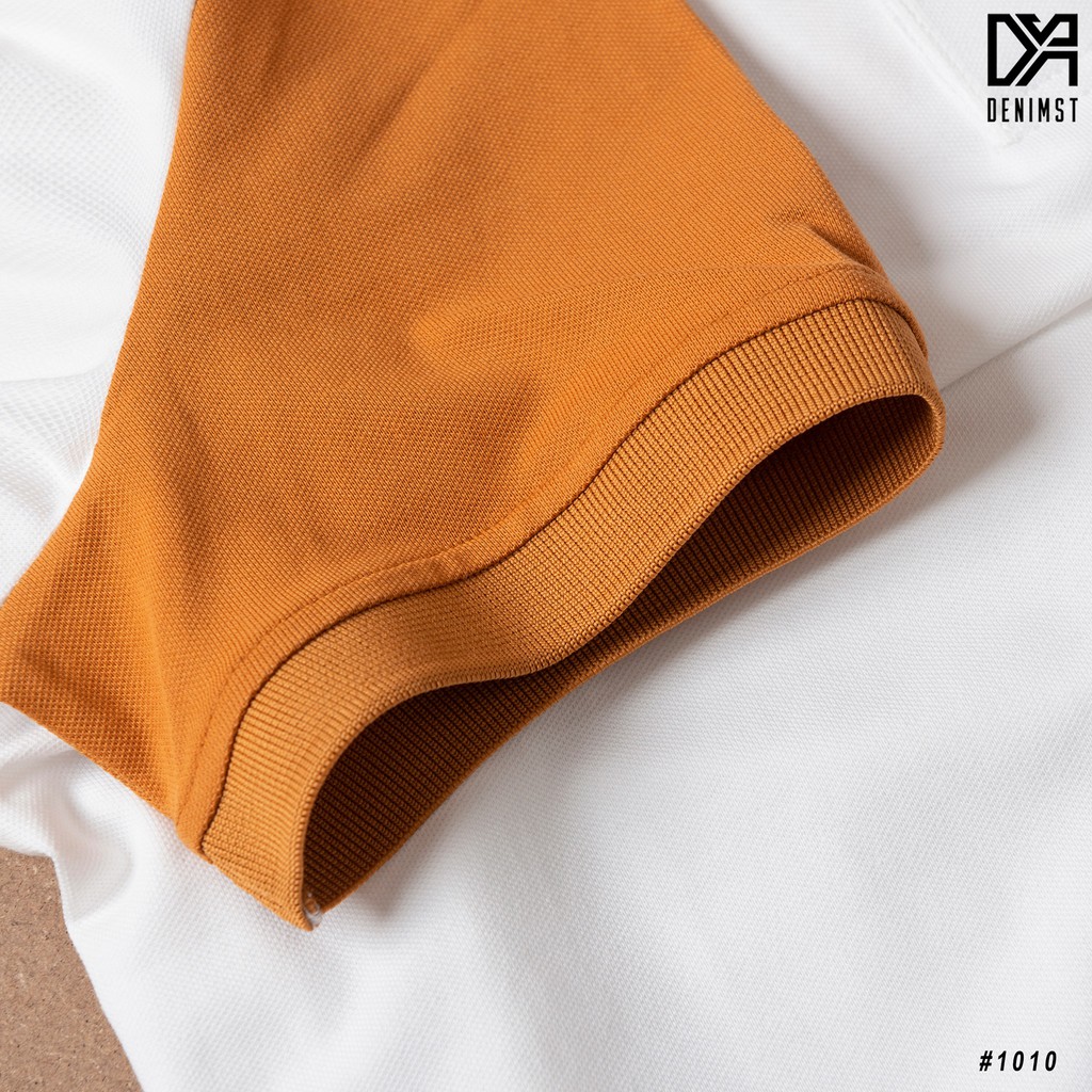 Áo thun polo nam mix màu DENIMST vải cotton cá sấu đan hình thoi, thoáng khí,mềm mại, form regular fit 1010