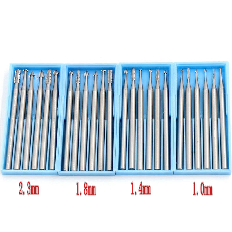 Set 6 phụ kiện đầu làm răng y khoa 2.35mm bằng Vonfram cacbua 1.0/1.4/1.8/2.3mm