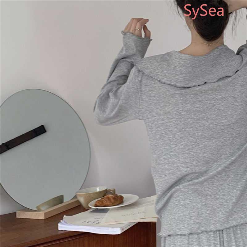 Bộ Đồ Ngủ Tay Dài Phong Cách Hàn Quốc Thời Trang Mùa Thu Dành Cho Nữ