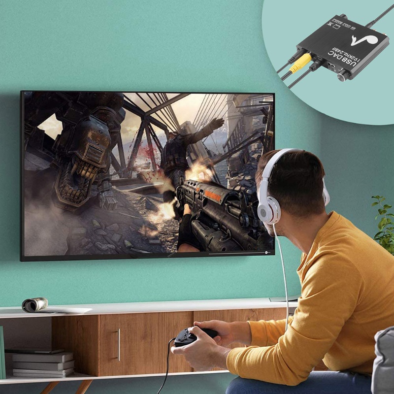 1 Bộ Chuyển Đổi Âm Thanh Kỹ Thuật Số Sang Analog CVBS AV Thành Video Có Cáp Sạc USB