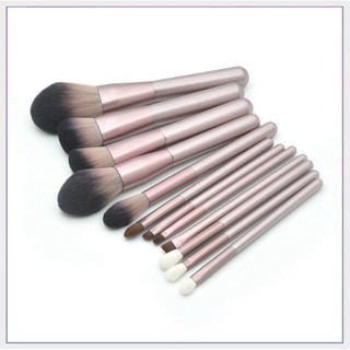 1512 Bộ cọ trang điểm 12 cây thân bạc lông siêu mềm có bao đựng - CTDB12 Q6