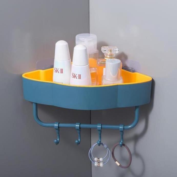 Kệ góc để đồ nhà tắm - đồ dùng nhà bếp ⚡ Sử dụng móc dán cường lực không cần khoan tường ⚡ Chất liệu nhựa cao cấp