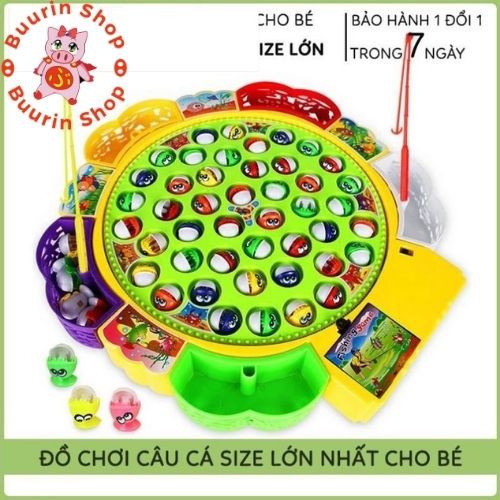 Đồ Chơi Câu Cá, Bộ Đồ Chơi Câu Cá Cho Bé Size Lớn 4 Cần Câu - 45 Con Cá Phát Nhạc, Chất Liệu Nhựa ABS An Toàn Tuyệt Đối