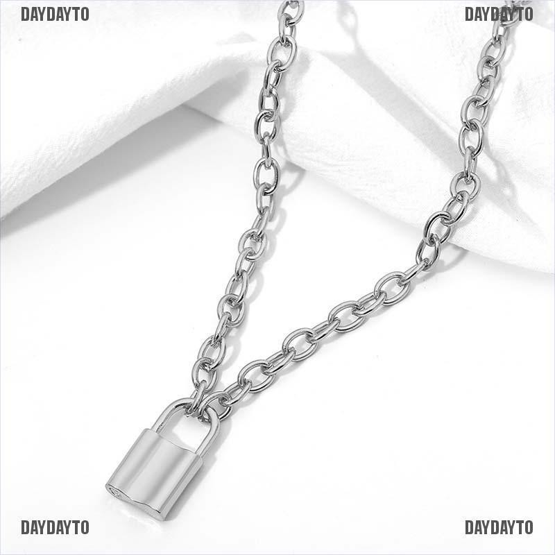 Vòng cổ Mặt Hình Ổ Khóa Bằng Thép Không Gỉ Phong Cách Punk Unisex