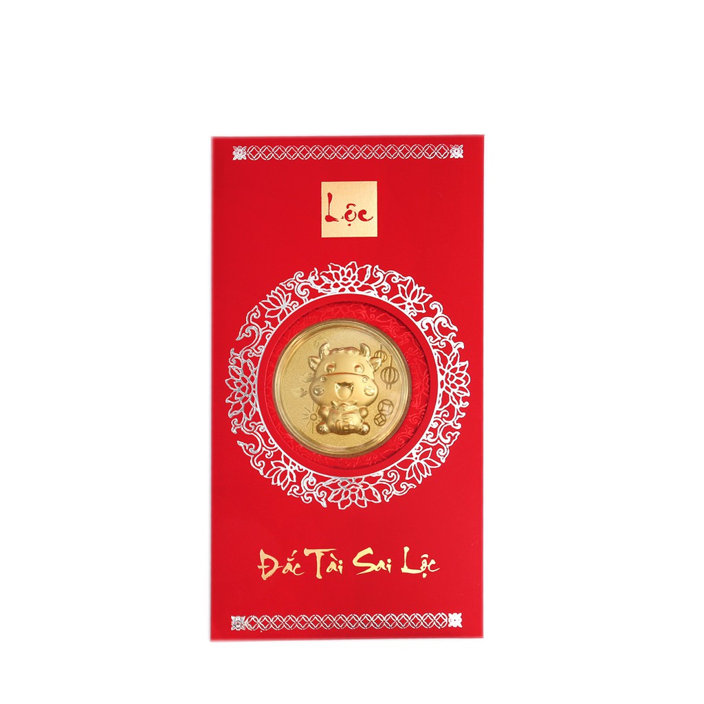 ANCARAT - Mặt vàng 24k Kim Sửu túi tiền Kèm bao lì xì - AG9992.Q002.01C