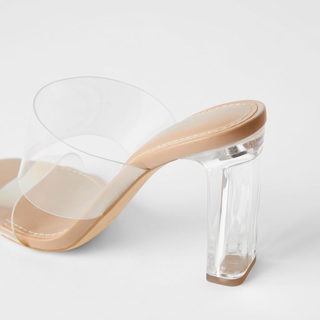 Giày Cao Gót Sandal Quai Trong Suốt Thời Trang Mùa Hè 2022 4 6 8 cm