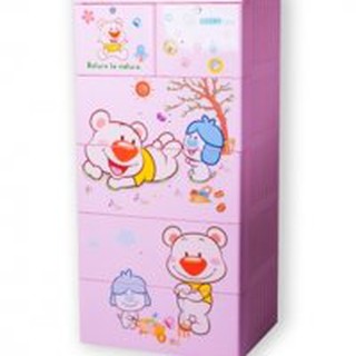(Hà Nội) Tủ nhựa Việt Nhật Lucky, 5 tầng 6 ngăn lợn hồng