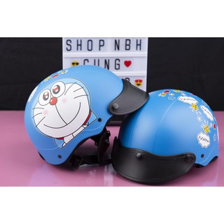 MŨ BẢO HIỂM DORAEMON MẮT LONG LANH
