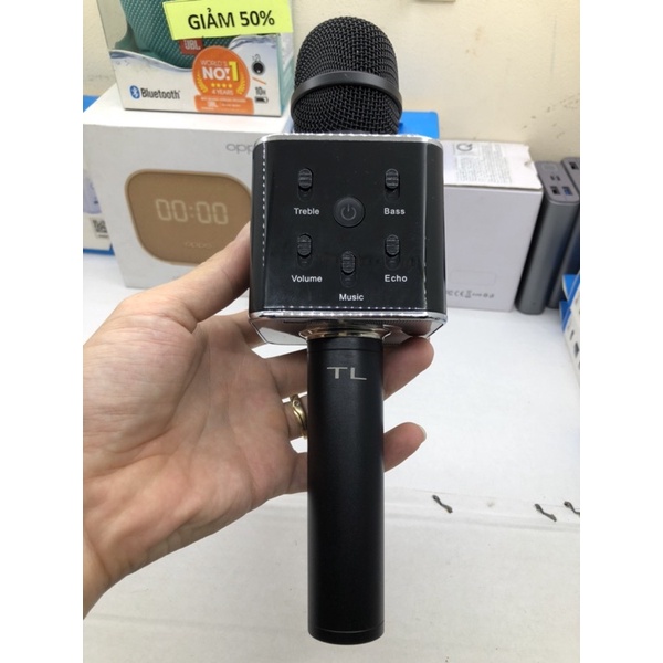 Micro kèm loa Bluetooth Karaoke Icore Q7/Q7U Kiêm Sạc Dự Phòng