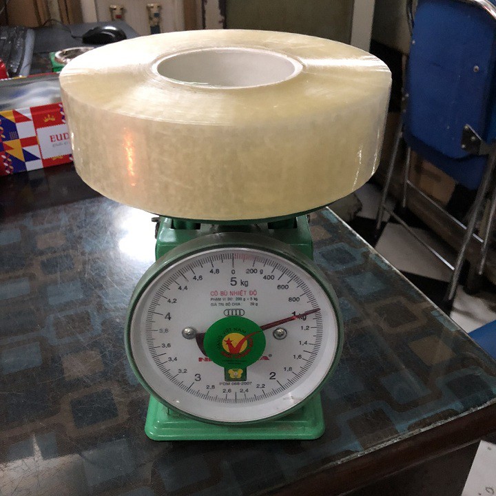 Combo 6 Cuộn Băng Dính trắng Lõi Mỏng Nhất 2,4mm Nặng Chính Xác 1Kg Cuộn