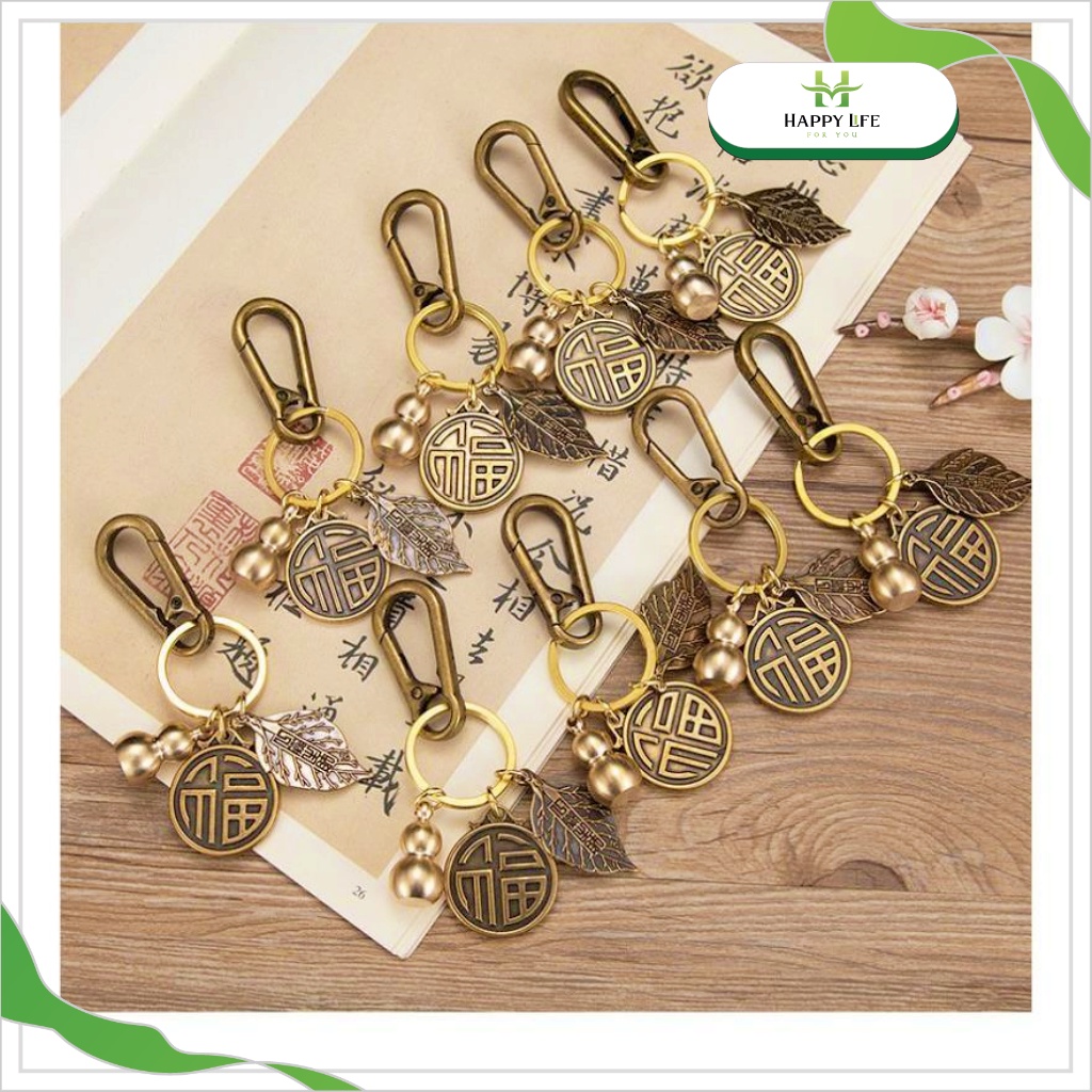 Móc khóa 12 con giáp, móc khóa đồng phong thủy may mắn, có móc đeo sang trọng - Happy Life 4U