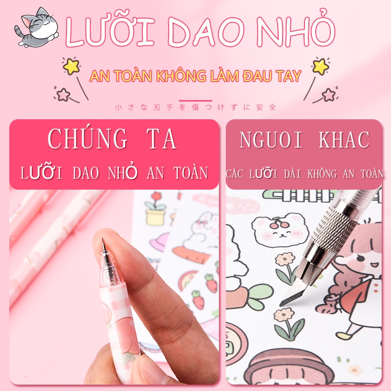 Dao Rọc Giấy Dạng Bút Cắt Giấy Cute Mini Hình Thú Dễ Thương Hình Động Vật Hoạt Hình Dễ Thương Dùng Trang Trí Sổ Tay Độc Đáo dễ thương tiện lợi