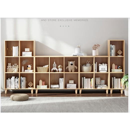 Kệ tủ sách IGA chân gỗ sồi đa tầng đa năng hiện đại thông minh GP163- GP166