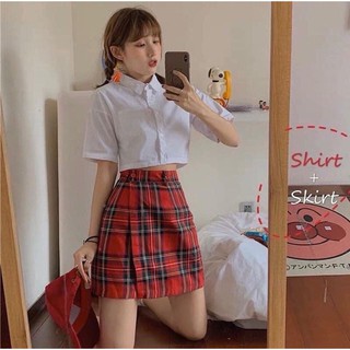 Áo sơ mi croptop trắng
