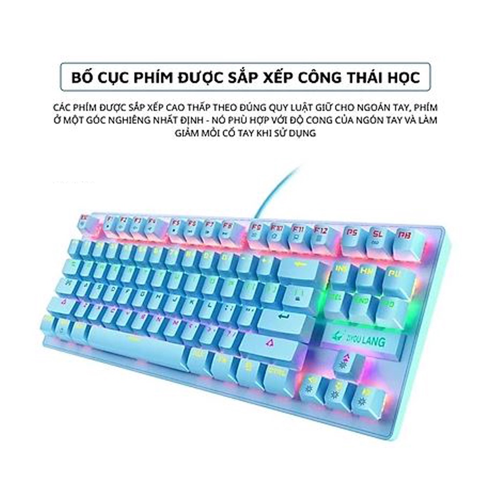 Bàn phím cơ máy tính - Bàn phím cơ gaming Crack K2 PRO, LED RGB 10 chế độ nháy khác nhau dành cho máy tính, laptop