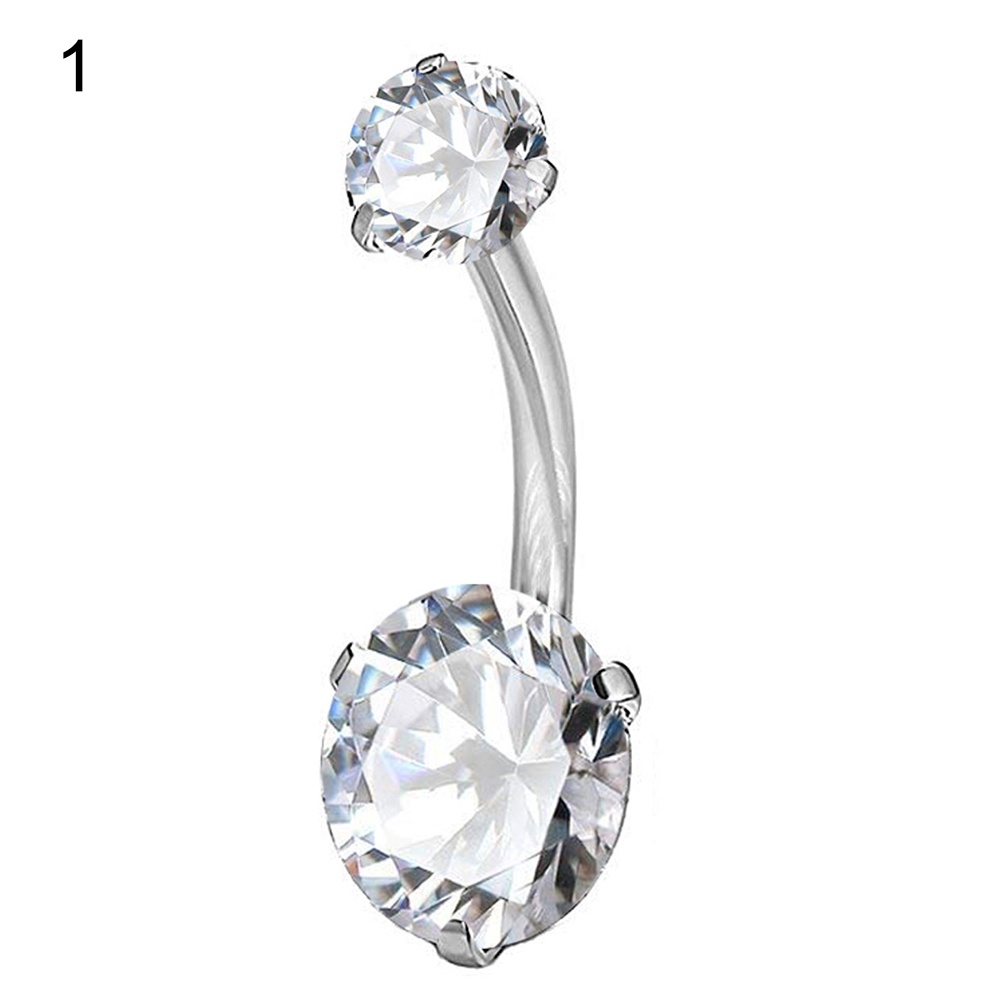 Khuyên Rốn Đính Đá Nhân Tạo Hình Khối Lấp Lánh Dành Cho Nữ