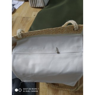 Túi Canvas phối Cói - Quai Đay