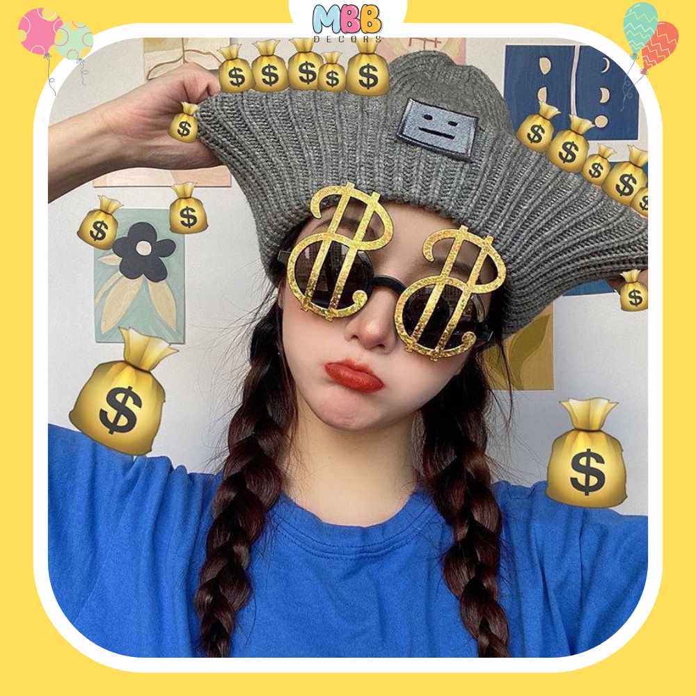 [TPHCM] Mắt Kính Sinh Nhật Hình Tiền Đô Ngộ Nghĩnh Dễ Thương - MBBDecor